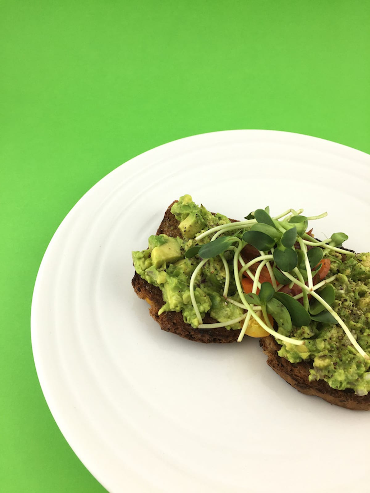 Smashed Avocado on Gluten Free Bread