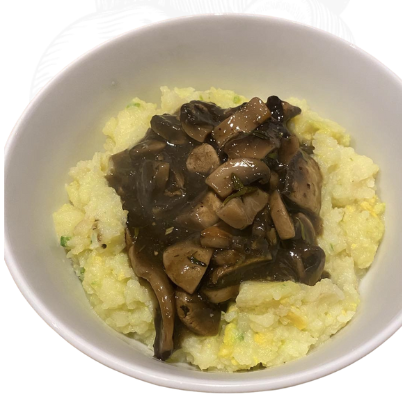 Mashed Potato with Mushroom Gravy